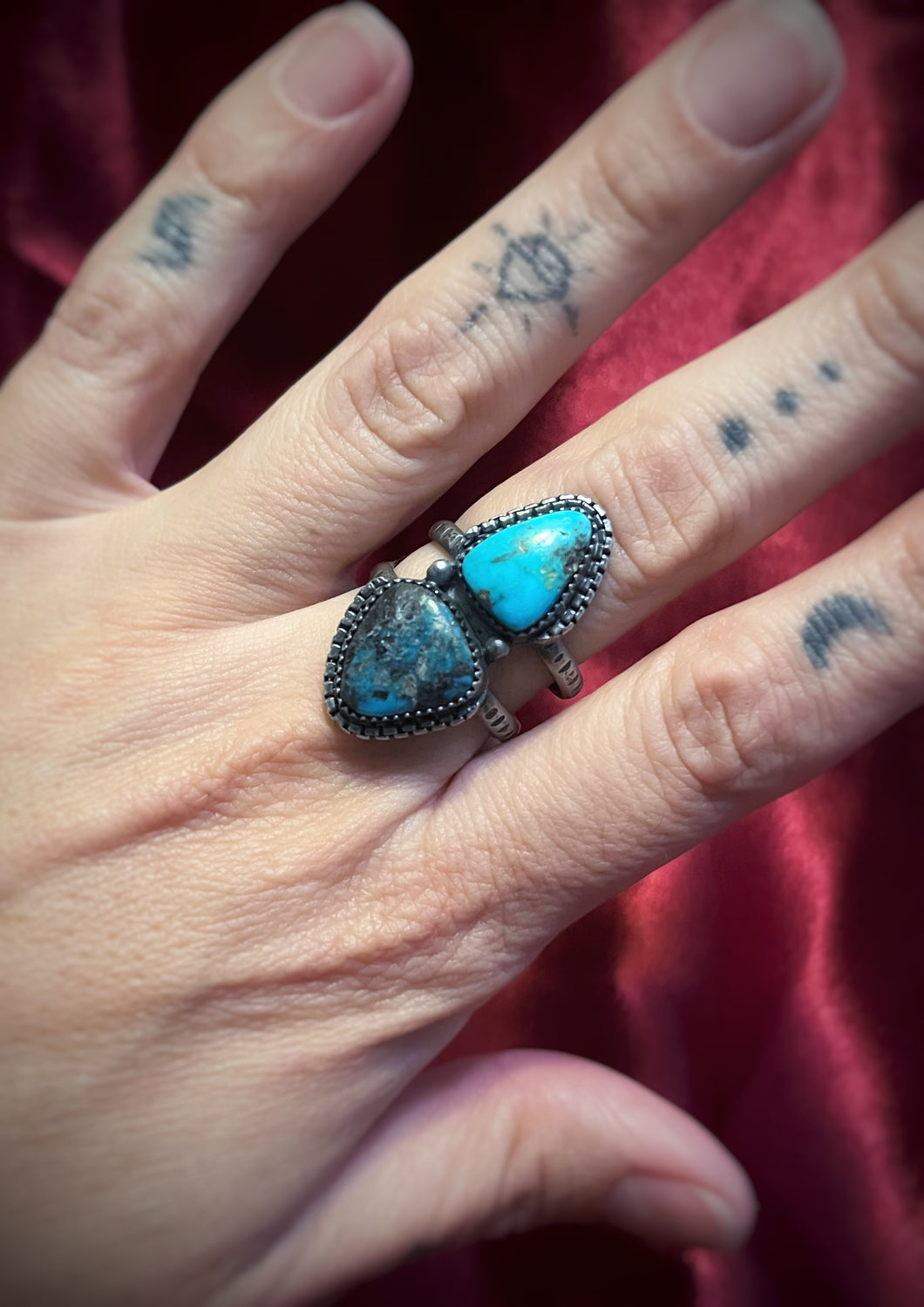 Double Turquoise Ring size 9