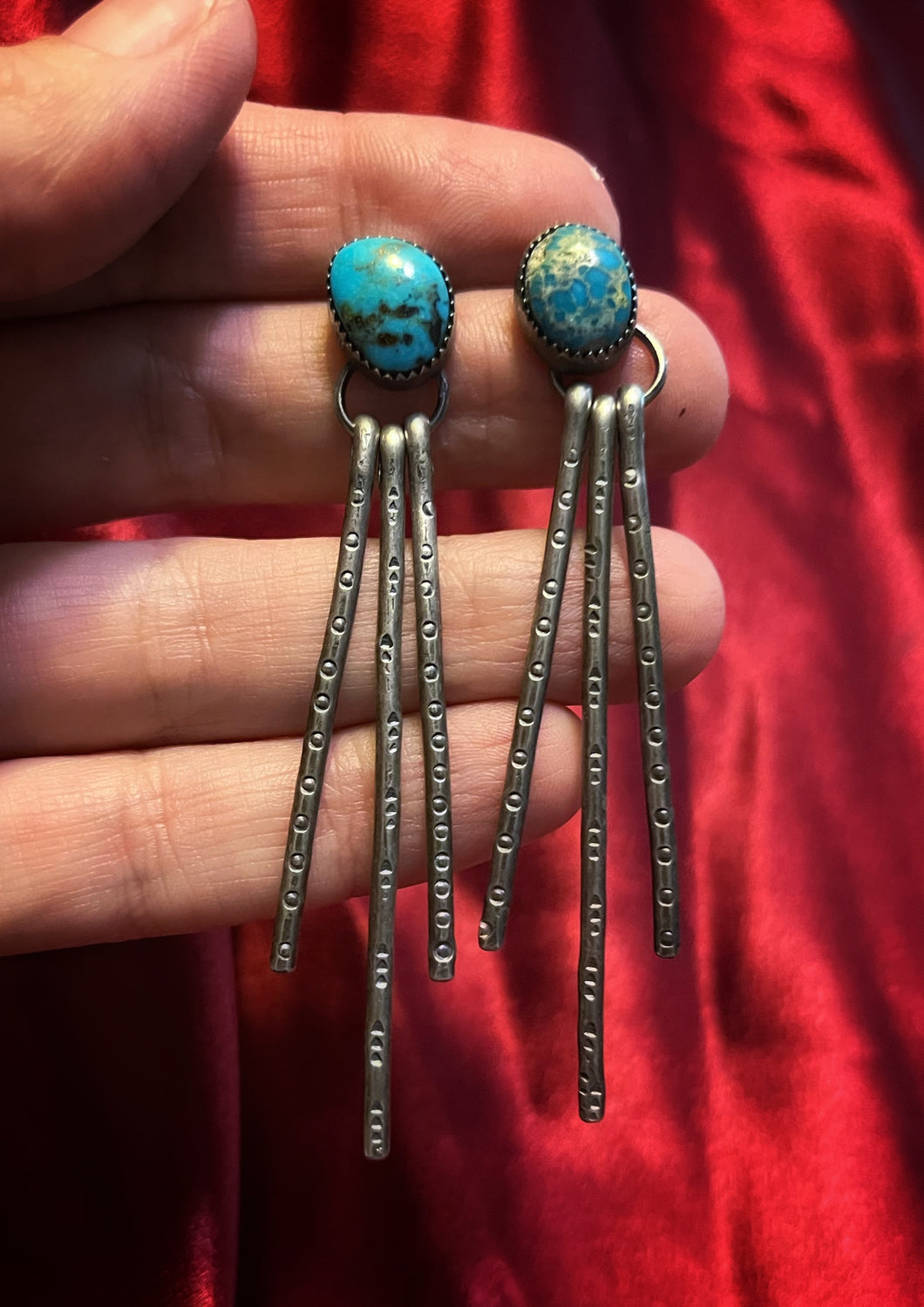 Fringed Turquoise Earrings