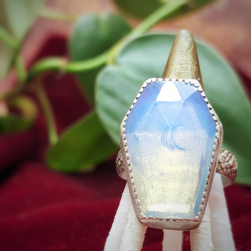 Opalite Coffin Ring