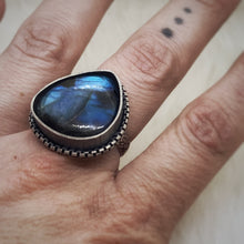 Load image into Gallery viewer, &quot;Baby Don’t Be Blue&quot; Labradorite Teardrop Ring
