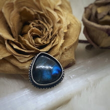 Load image into Gallery viewer, &quot;Baby Don’t Be Blue&quot; Labradorite Teardrop Ring
