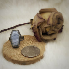 Load image into Gallery viewer, Blue Lace Agate Coffin Ring
