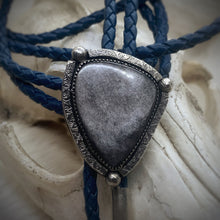 Load image into Gallery viewer, Silver Sheen Obsidian Bolo Tie
