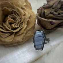 Load image into Gallery viewer, Blue Lace Agate Coffin Ring
